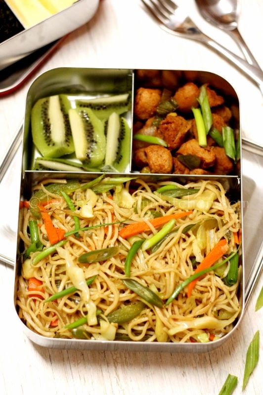 Dishesfrommykitchen KIDS LUNCH BOX VEGETABLE HAKKA NOODLES, STIR
